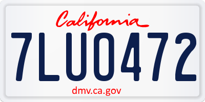 CA license plate 7LUO472