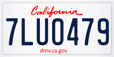 CA license plate 7LUO479