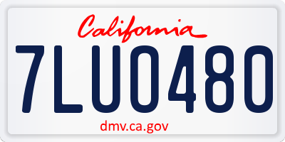 CA license plate 7LUO480