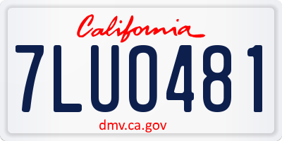 CA license plate 7LUO481