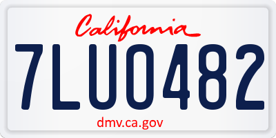 CA license plate 7LUO482