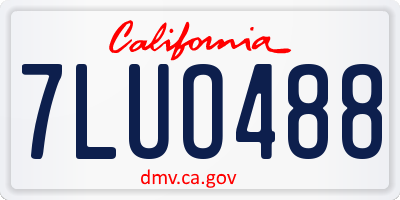 CA license plate 7LUO488