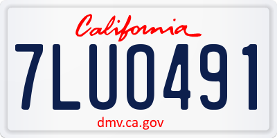CA license plate 7LUO491