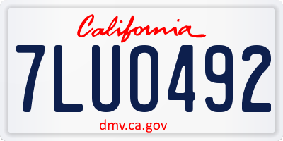 CA license plate 7LUO492