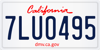 CA license plate 7LUO495