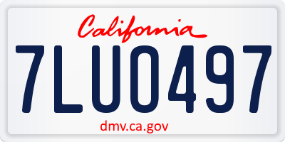 CA license plate 7LUO497