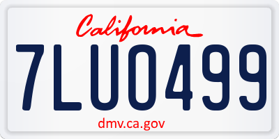 CA license plate 7LUO499