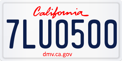 CA license plate 7LUO500