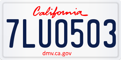 CA license plate 7LUO503