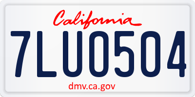 CA license plate 7LUO504