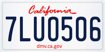 CA license plate 7LUO506