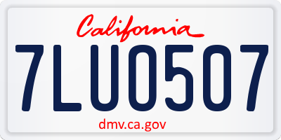 CA license plate 7LUO507