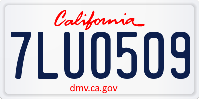 CA license plate 7LUO509