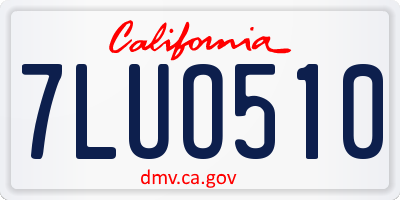 CA license plate 7LUO510