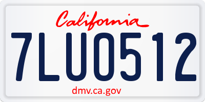 CA license plate 7LUO512