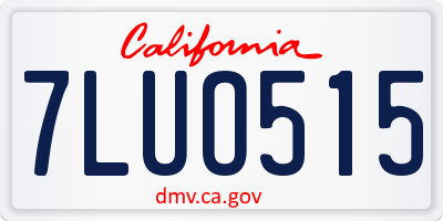 CA license plate 7LUO515