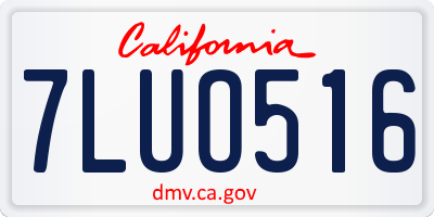 CA license plate 7LUO516