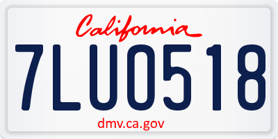 CA license plate 7LUO518