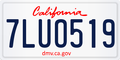 CA license plate 7LUO519
