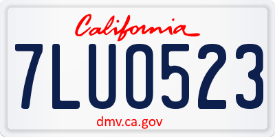 CA license plate 7LUO523