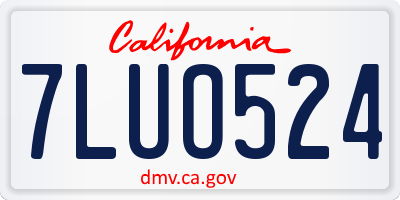 CA license plate 7LUO524