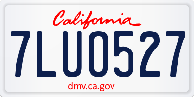 CA license plate 7LUO527