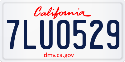 CA license plate 7LUO529