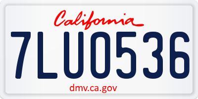 CA license plate 7LUO536