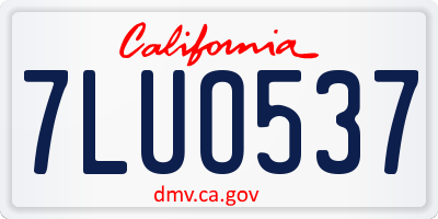 CA license plate 7LUO537