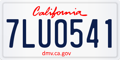 CA license plate 7LUO541