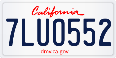 CA license plate 7LUO552