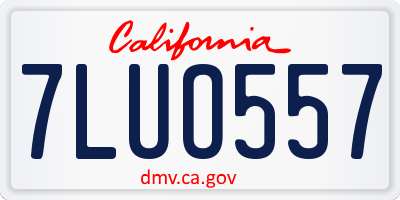 CA license plate 7LUO557