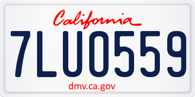 CA license plate 7LUO559
