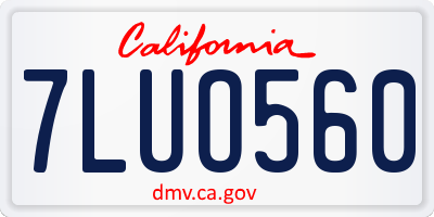 CA license plate 7LUO560