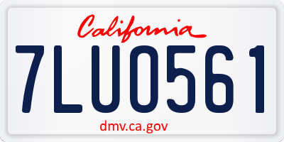 CA license plate 7LUO561