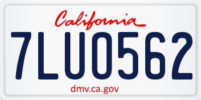 CA license plate 7LUO562
