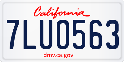 CA license plate 7LUO563