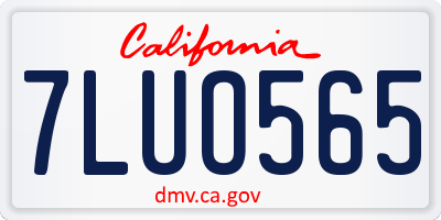 CA license plate 7LUO565