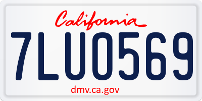 CA license plate 7LUO569