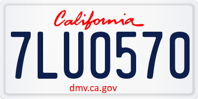 CA license plate 7LUO570