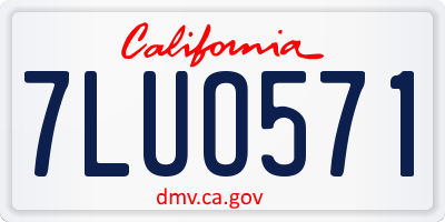 CA license plate 7LUO571