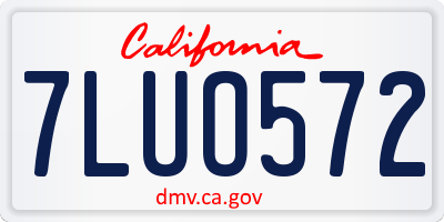 CA license plate 7LUO572