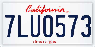CA license plate 7LUO573