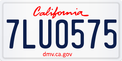 CA license plate 7LUO575