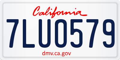 CA license plate 7LUO579