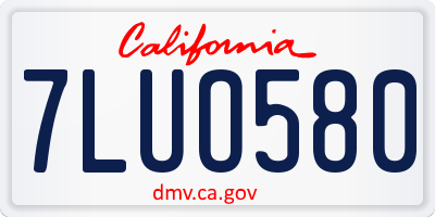 CA license plate 7LUO580