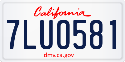 CA license plate 7LUO581