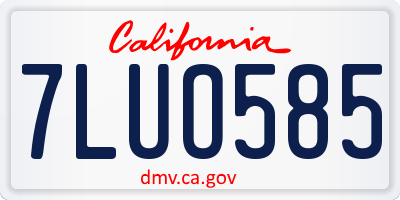CA license plate 7LUO585