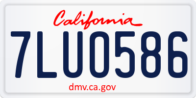 CA license plate 7LUO586