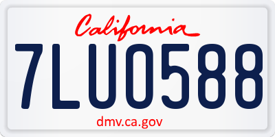 CA license plate 7LUO588